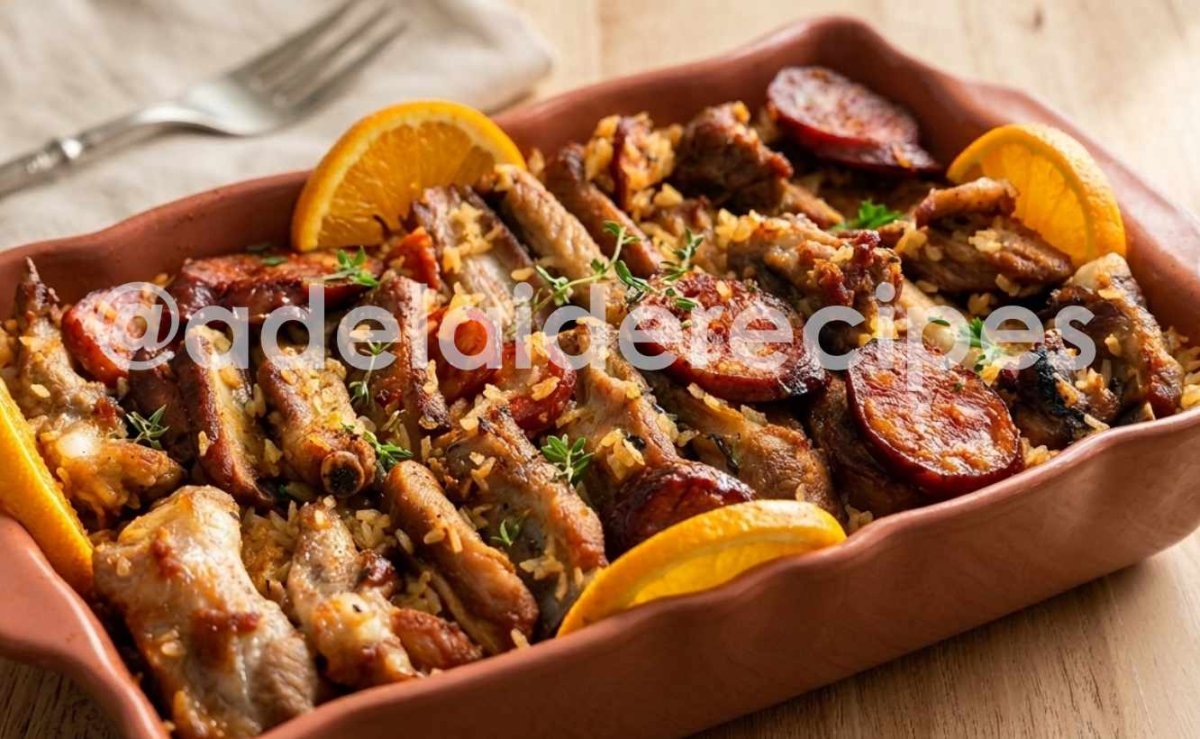 Spare ribs rice with chorizo in the oven | Portuguese Recipe