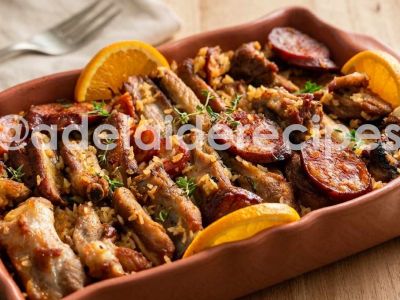Spare ribs rice with chorizo in the oven | Portuguese Recipe