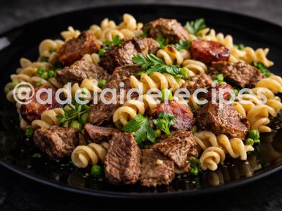 Fusilli com Carne e Ervilhas  | Prato Rápido e Delicioso!
