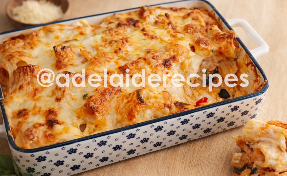 Pasta with Tuna Gratin in the Oven