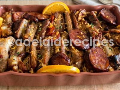 Spare ribs rice with chorizo in the oven | Portuguese Recipe