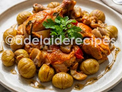 Chicken in Púcara with chestnuts