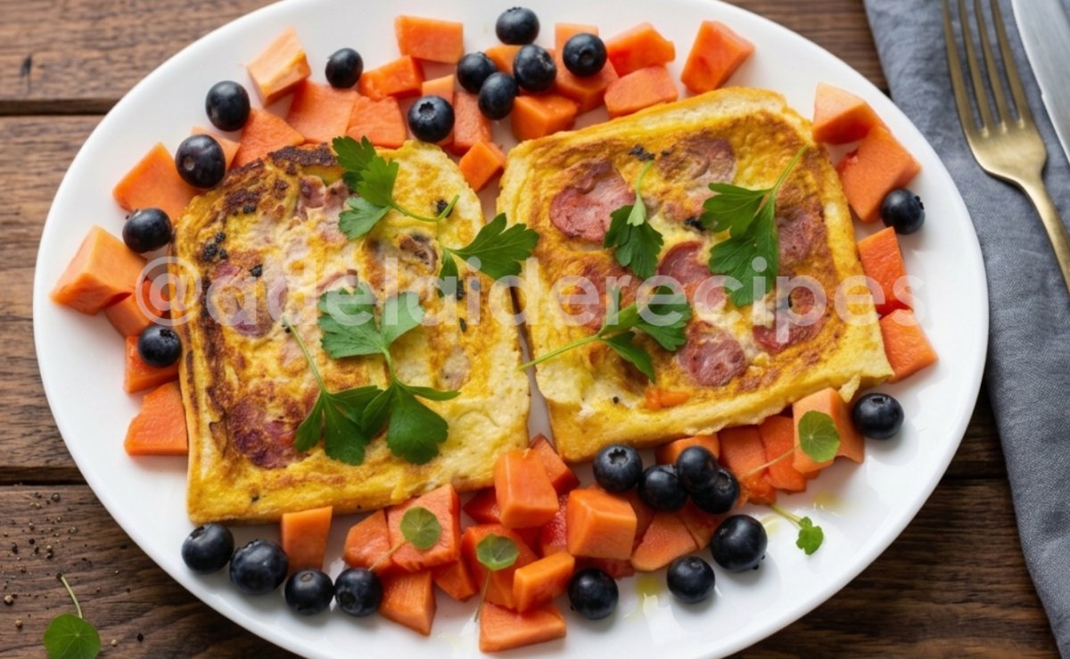 Omelet made on bread