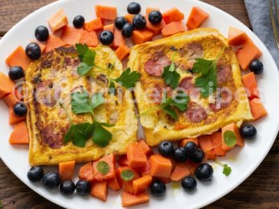 Omelet made on bread