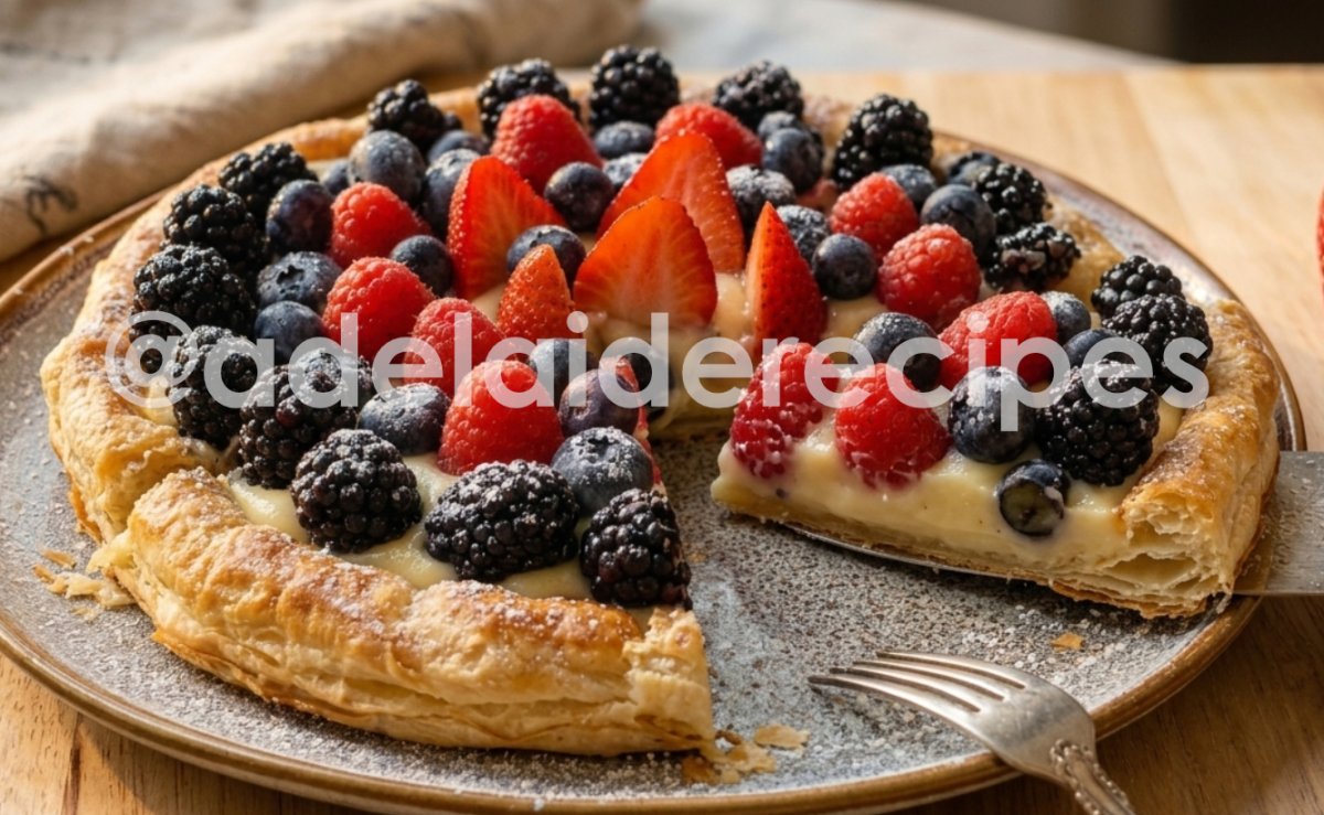 Cream and Red Fruit Puff Tart | Easy, Quick and Delicious!