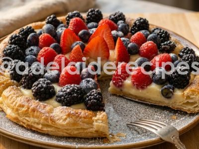 Cream and Red Fruit Puff Tart | Easy, Quick and Delicious!