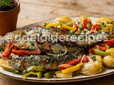 Oven-Baked Sardines with Smashed Potatoes and Onion Pepper Sauce | Traditional Portuguese Recipe